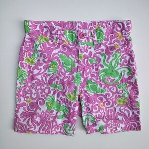 Lilly Pulitzer Heading South Crab Octopus Bermuda Shorts Pink Green Girls 10